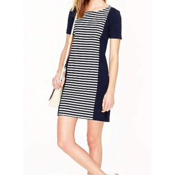 J Crew Women’s Shift Dress Navy and White Stripes size 8 - Picture 3 of 10